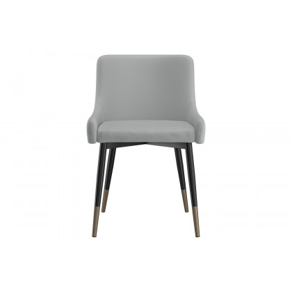 Worldwide Xander Side Chair Set of 2 - Light Gray/Black