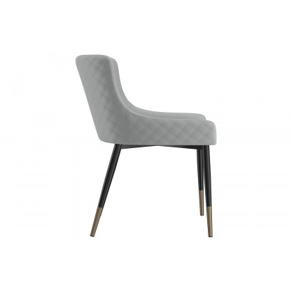 Worldwide Xander Side Chair Set of 2 - Light Gray/Black