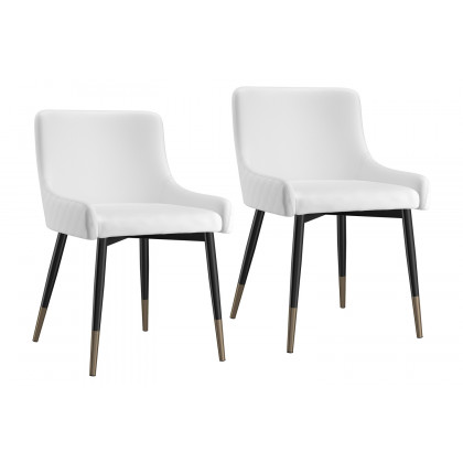 Worldwide Xander Side Chair Set of 2 - White/Black