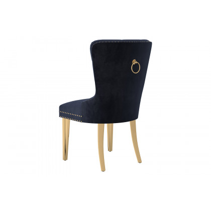 Worldwide Mizal Side Chair Set of 2 - Black/Gold