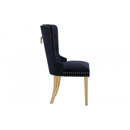 Worldwide Mizal Side Chair Set of 2 - Black/Gold