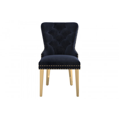 Worldwide Mizal Side Chair Set of 2 - Black/Gold