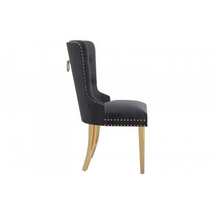 Worldwide Mizal Side Chair Set of 2 - Gray/Gold