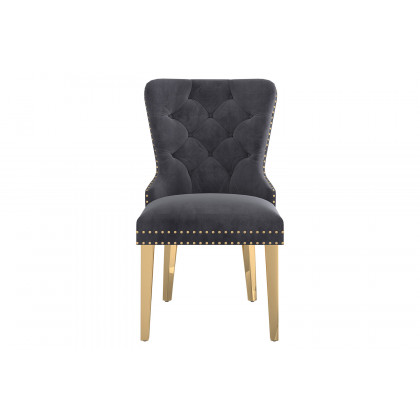 Worldwide Mizal Side Chair Set of 2 - Gray/Gold