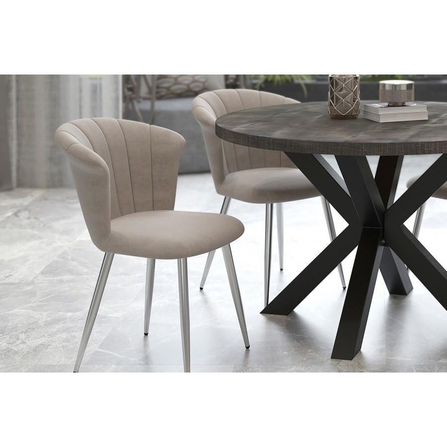 Worldwide Orchid Side Chair Set of 2 - Gray/Silver