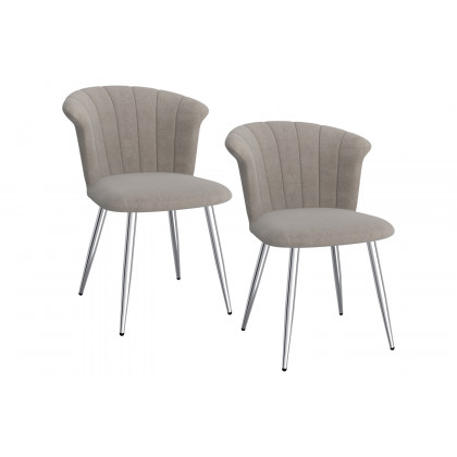 Worldwide Orchid Side Chair Set of 2 - Gray/Silver
