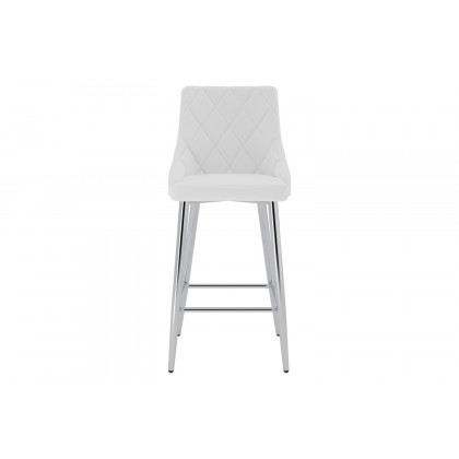 Worldwide Devo 26" Counter Stool Set of 2 - White/Chrome