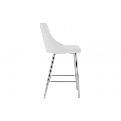 Worldwide Devo 26" Counter Stool Set of 2 - White/Chrome