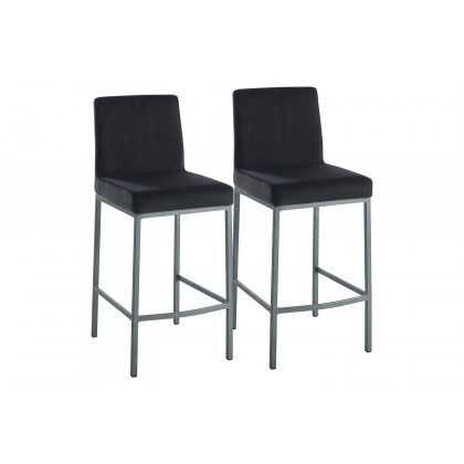 Worldwide Diego 26" Counter Stool Set of 2 - Black/Gray