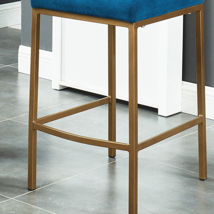 Worldwide Diego 26" Counter Stool Set of 2 - Blue/Aged Gold