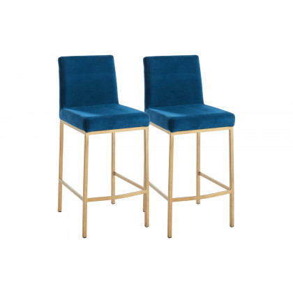 Worldwide Diego 26" Counter Stool Set of 2 - Blue/Aged Gold