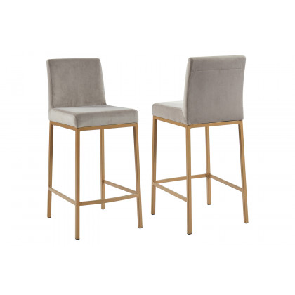 Worldwide Diego 26" Counter Stool Set of 2 - Gray/Aged Gold