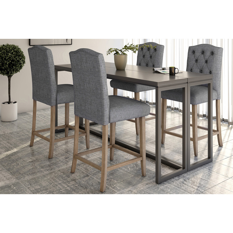 Worldwide Lucian 26" Counter Stool Set of 2 - Gray/Washed Gray