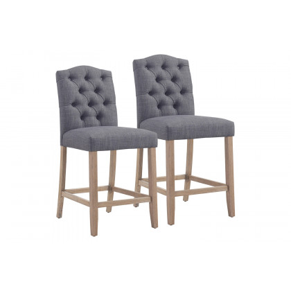 Worldwide Lucian 26" Counter Stool Set of 2 - Gray/Washed Gray