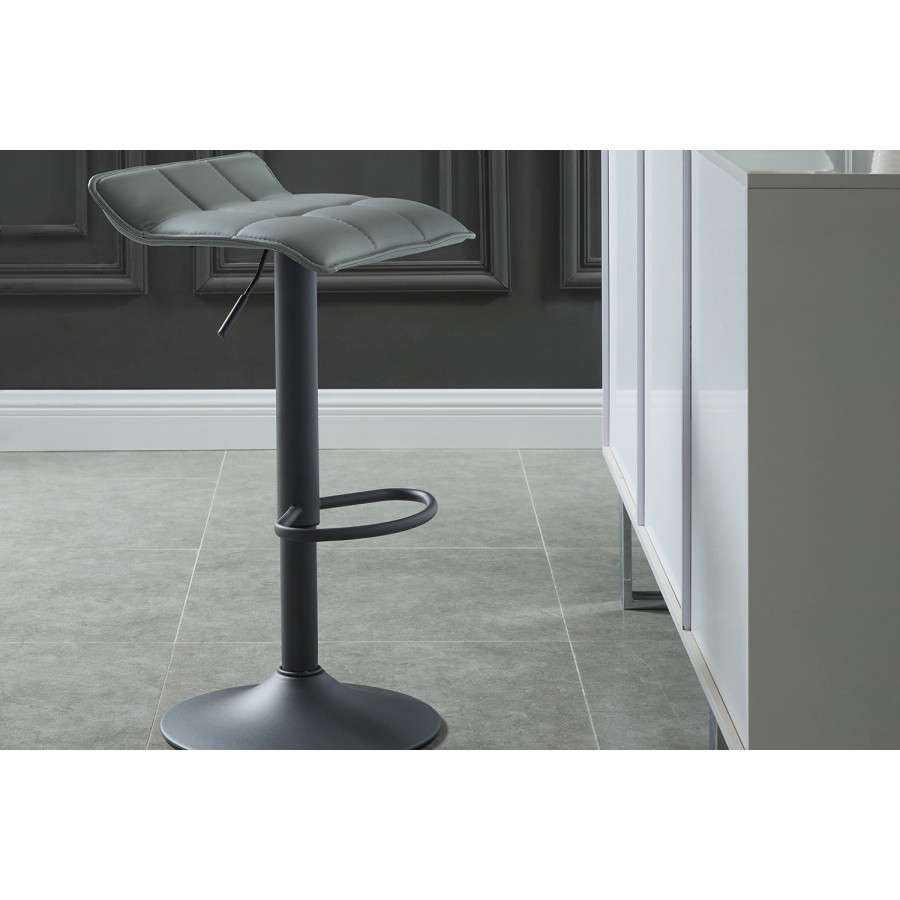Worldwide Comet Adjustable Air-Lift Stool Set of 2 - Gray/Gray