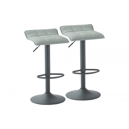Worldwide Comet Adjustable Air-Lift Stool Set of 2 - Gray/Gray