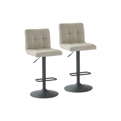 Worldwide Sorb Adjustable Air-Lift Stool Set of 2 - Beige/Gray