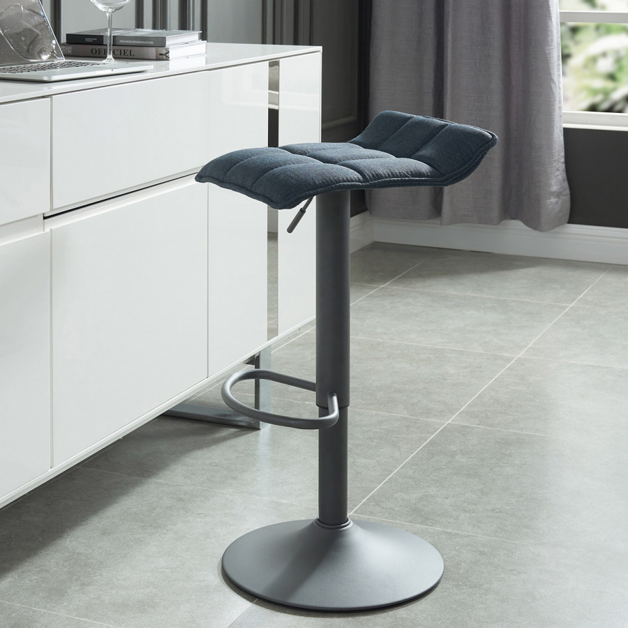 Worldwide Pluto Adjustable Air-Lift Stool Set of 2 - Blue-Gray/Gray