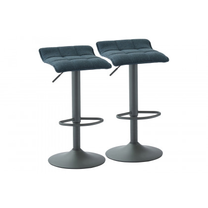 Worldwide Pluto Adjustable Air-Lift Stool Set of 2 - Blue-Gray/Gray