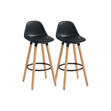 Worldwide Diablo 26" Counter Stool Set of 2 - Black/Natural