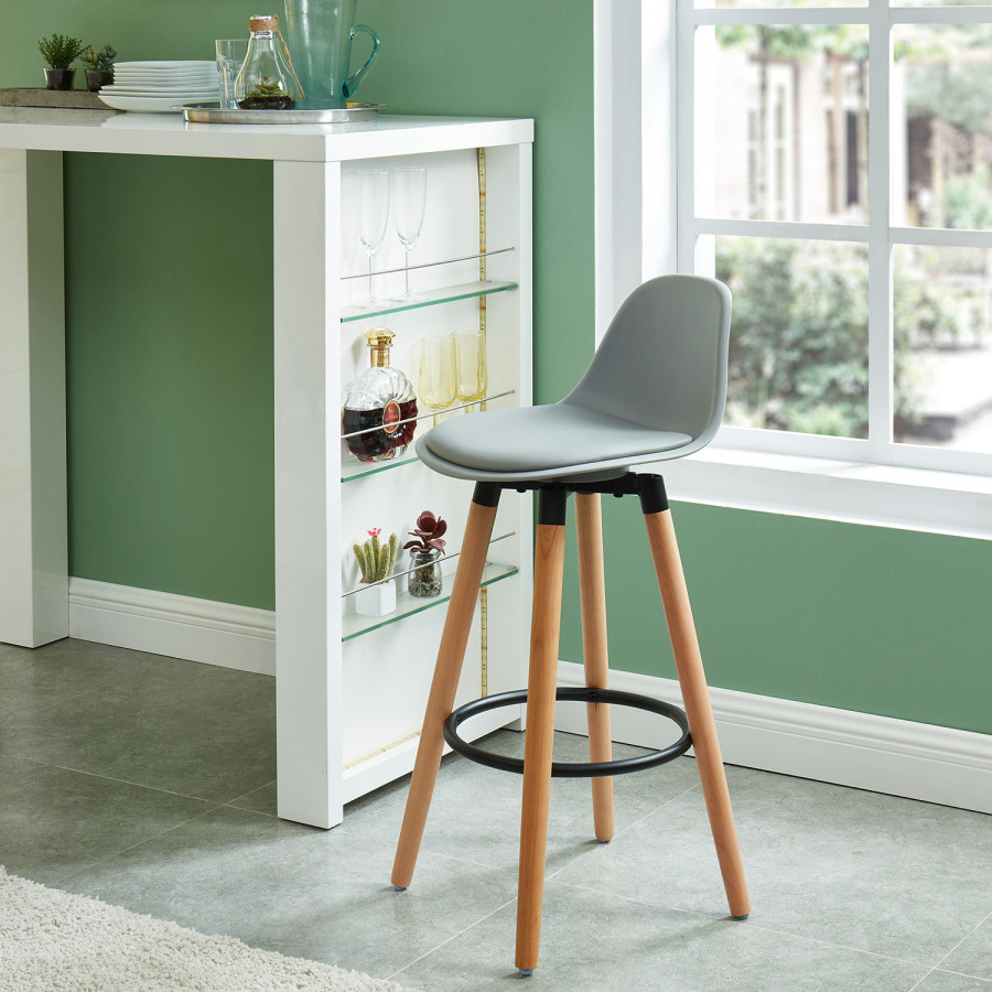 Worldwide Diablo 26" Counter Stool Set of 2 - Gray/Natural