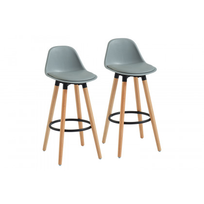 Worldwide Diablo 26" Counter Stool Set of 2 - Gray/Natural