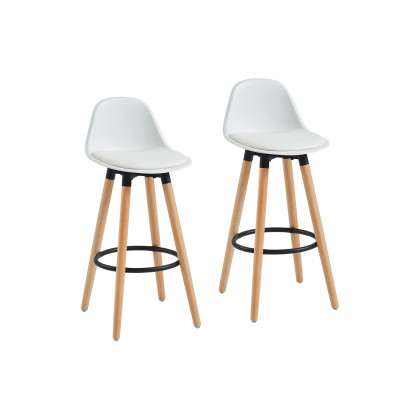 Worldwide Diablo 26" Counter Stool Set of 2 - White/Natural