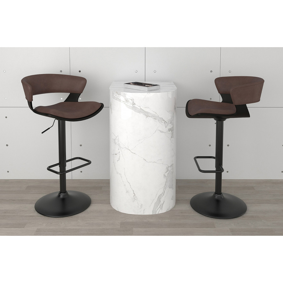 Worldwide Rover Adjustable Air-Lift Stool - Brown/Black