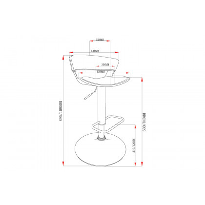 Worldwide Rover Adjustable Air-Lift Stool - Charcoal/Black