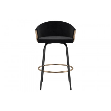 Worldwide Lavo 26" Counter Stool Set of 2 - Black/Aged Gold