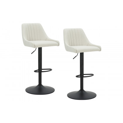 Worldwide Kron Adjustable Air-Lift Stool Set of 2 - Beige/Black