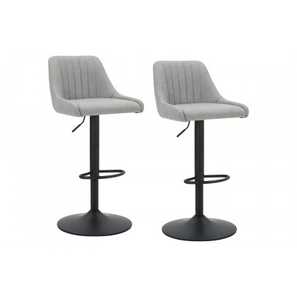 Worldwide Kron Adjustable Air-Lift Stool Set of 2 - Gray/Black