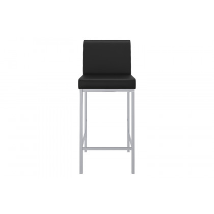 Worldwide Porto 26" Counter Stool Set of 2 - Black/Chrome