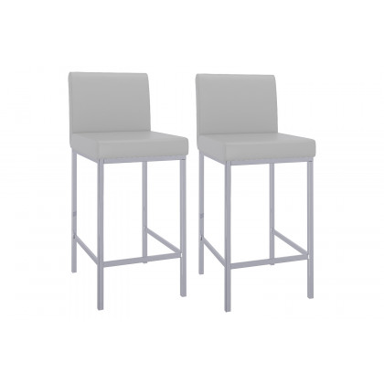 Worldwide Porto 26" Counter Stool Set of 2 - Gray/Chrome