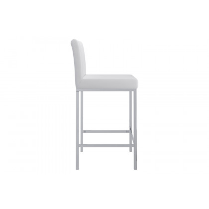 Worldwide Porto 26" Counter Stool Set of 2 - White/Chrome