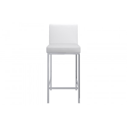 Worldwide Porto 26" Counter Stool Set of 2 - White/Chrome