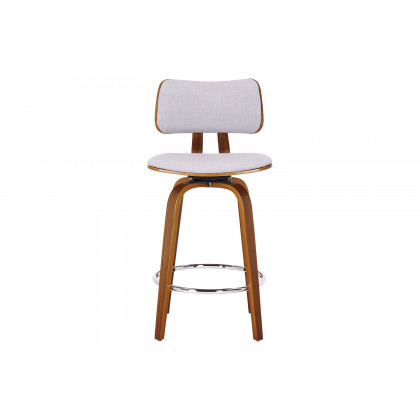 Worldwide Zuni 26" Counter Stool with Swivel - Gray/Walnut