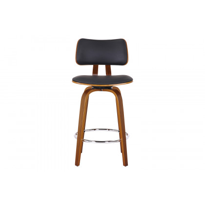 Worldwide Zuni 26" Counter Stool with Swivel - Black/Walnut