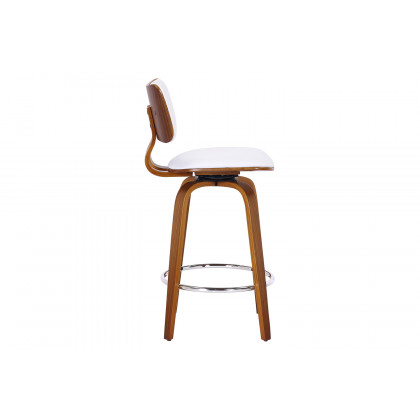 Worldwide Zuni 26" Counter Stool with Swivel - White/Walnut