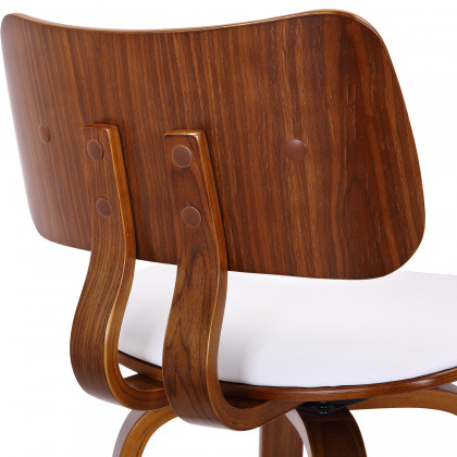 Worldwide Zuni 26" Counter Stool with Swivel - White/Walnut