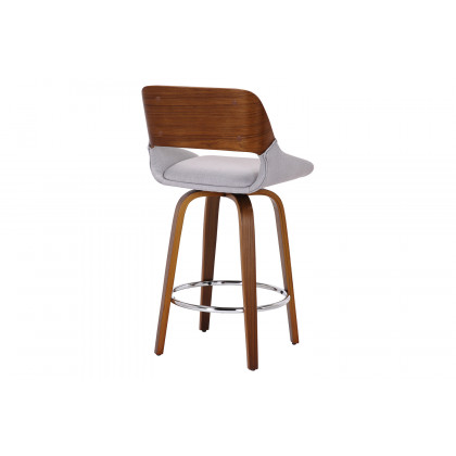 Worldwide Hudson 26" Counter Stool with Swivel - Gray/Walnut