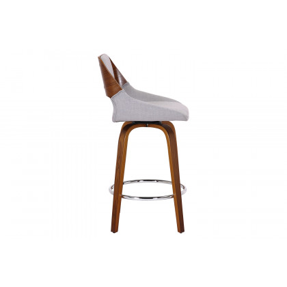 Worldwide Hudson 26" Counter Stool with Swivel - Gray/Walnut