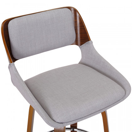 Worldwide Hudson 26" Counter Stool with Swivel - Gray/Walnut