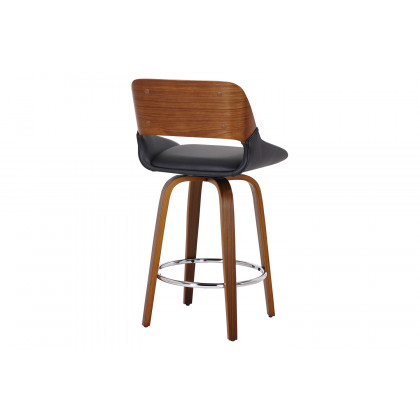 Worldwide Hudson 26" Counter Stool with Swivel - Black/Walnut