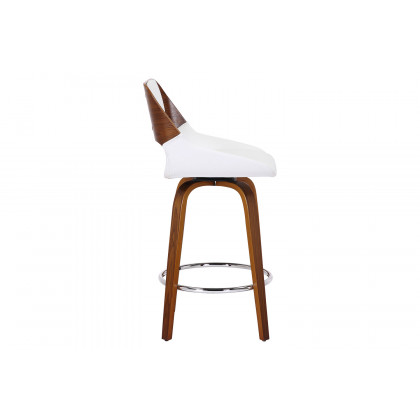 Worldwide Hudson 26" Counter Stool with Swivel - White/Walnut