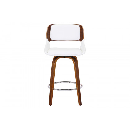 Worldwide Hudson 26" Counter Stool with Swivel - White/Walnut