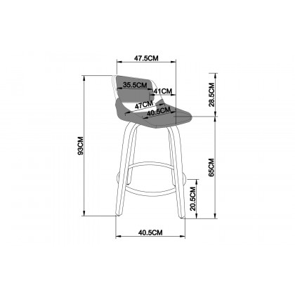 Worldwide Hudson 26" Counter Stool with Swivel - White/Walnut