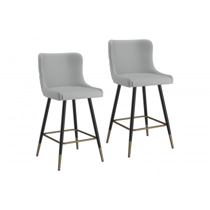 Worldwide Xander 26" Counter Stool Set of 2 - Light Gray/Black