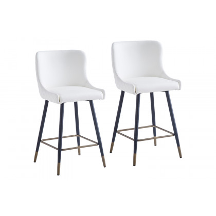 Worldwide Xander 26" Counter Stool Set of 2 - White/Black