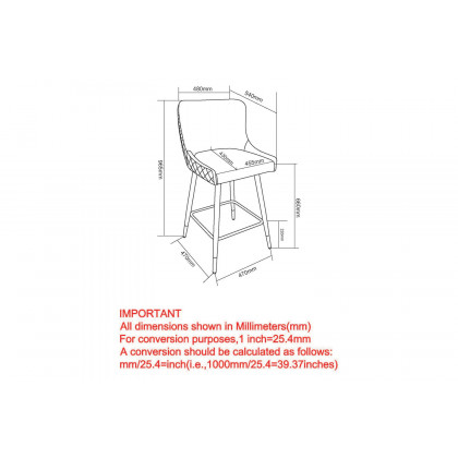 Worldwide Xander 26" Counter Stool Set of 2 - White/Black